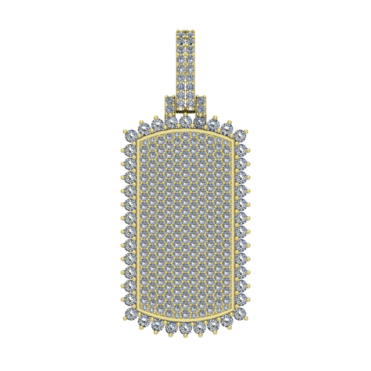 HIP-HOP DOG TAG DIAMONDS PENDANT